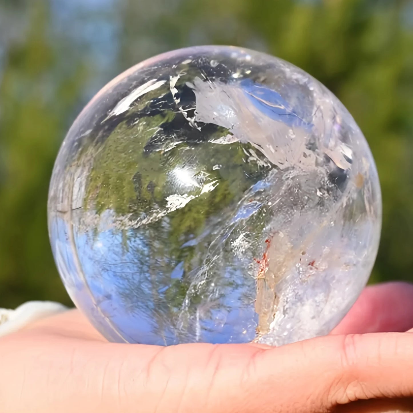 CrystalHola Clear Quartz Crystal Sphere Polished Home Decor Gift