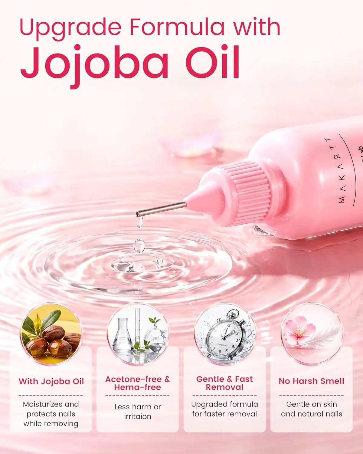 Makartt Jojoba Oil Nail Glue Remover Acetone Free 2 Pack