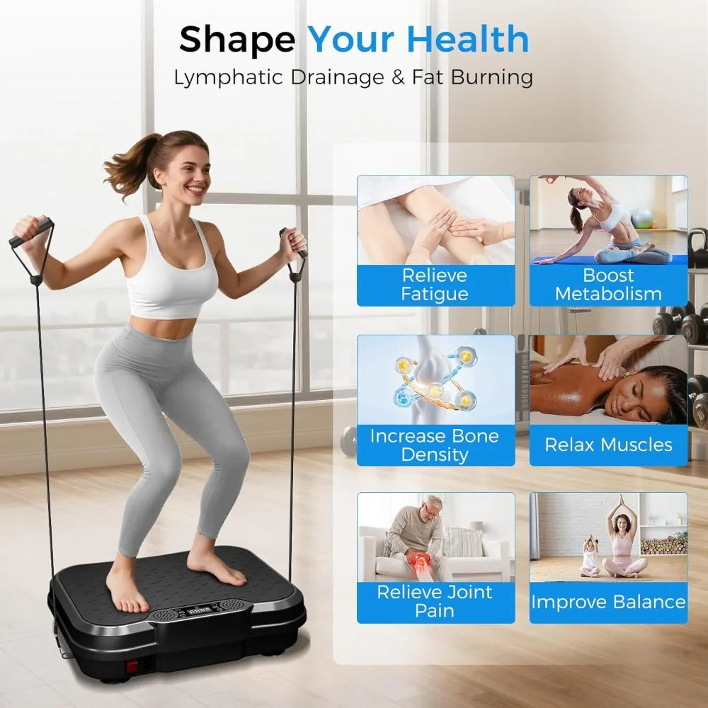 AoraPulse Vibration Plate Exercise Machine, Vibration Plate for Lymphatic Drainage Weight Loss
