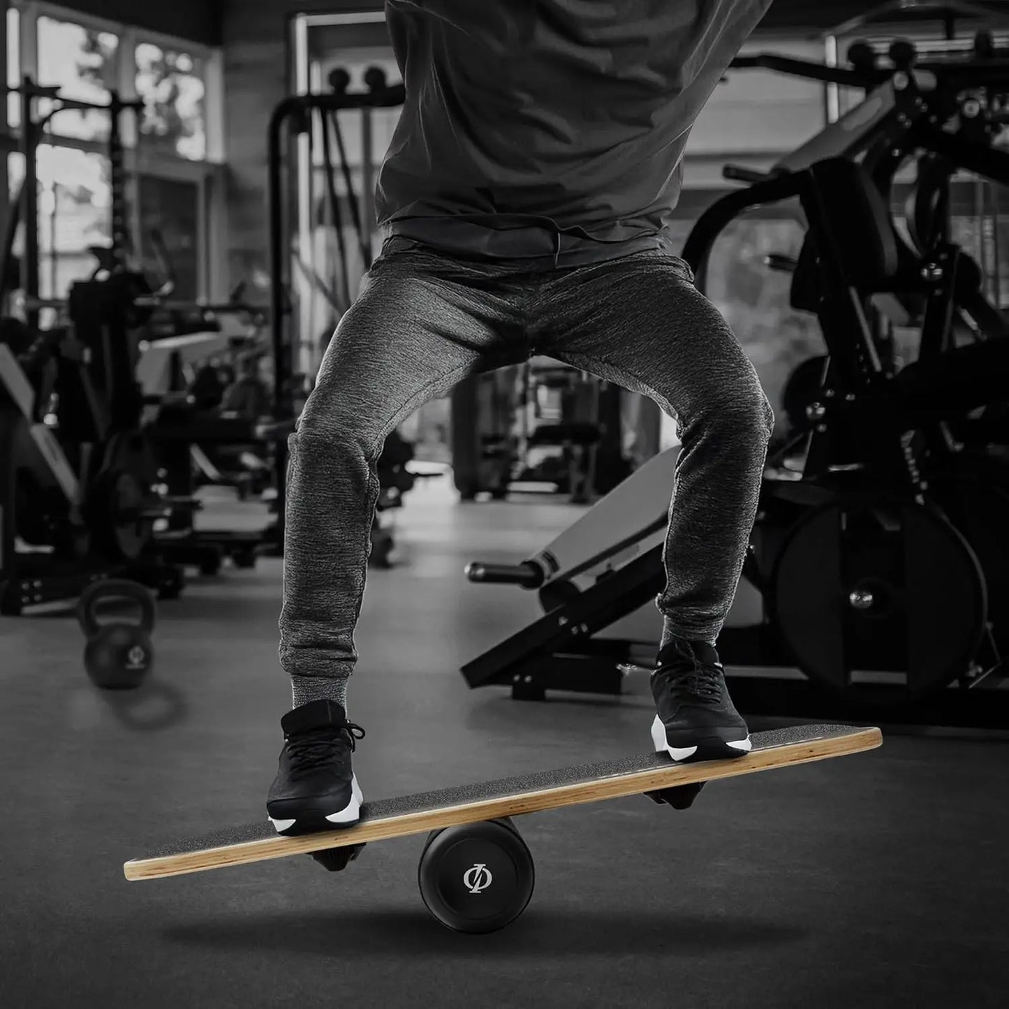 Wooden Balance Board with Adjustable Feet for Stability Training