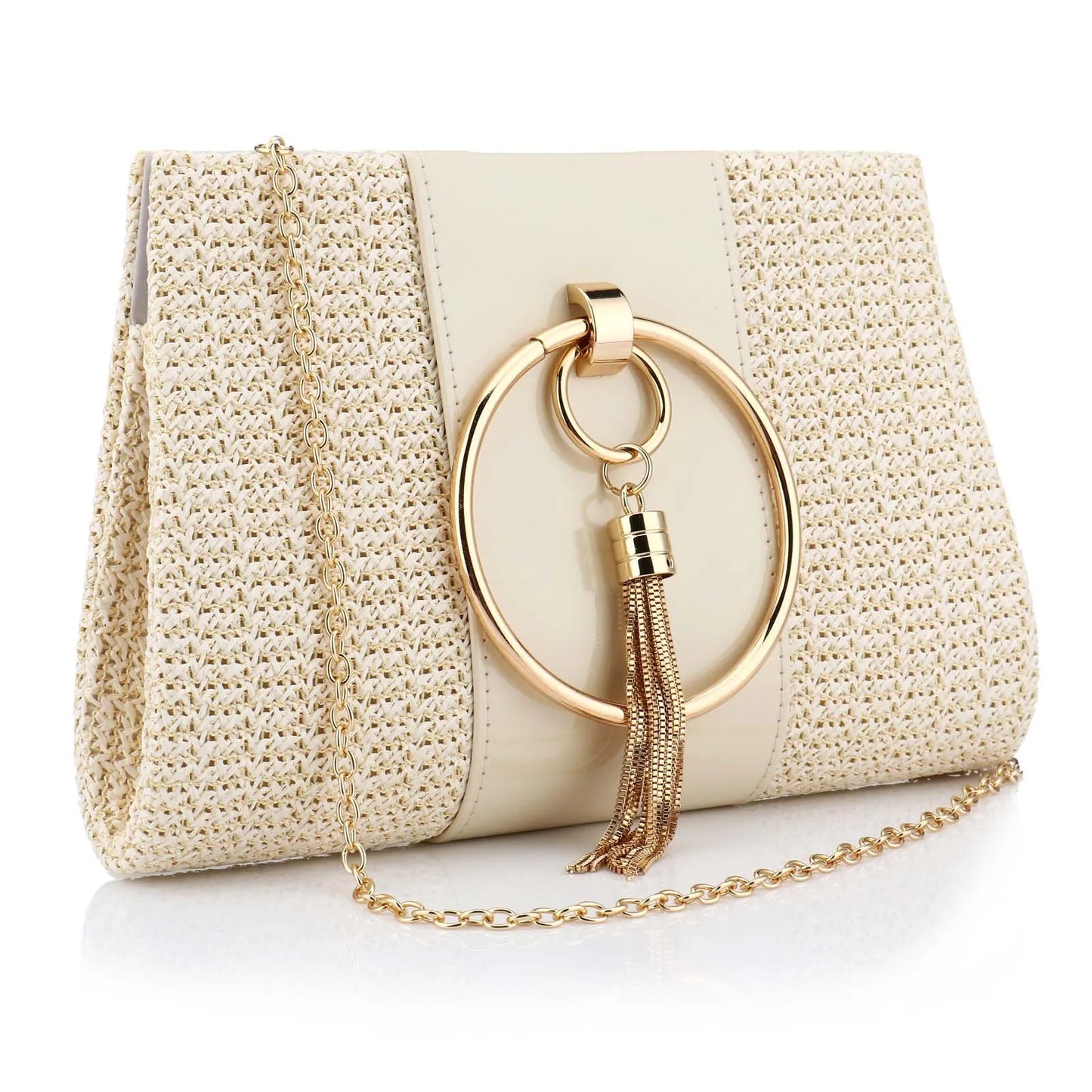 Elegant Women S Straw Square Evening Clutch Bag For Party