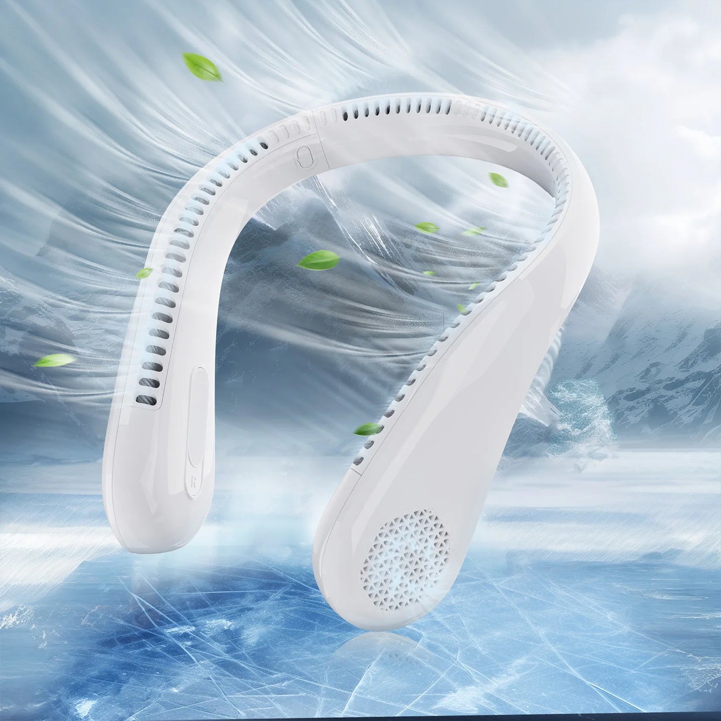 Portable Neck Fan, Rechargeable USB Powered Cooling Fan with 4 Speeds, Hands Free Bladeless, Battery Fan Lasts 4-16Hrs, Black