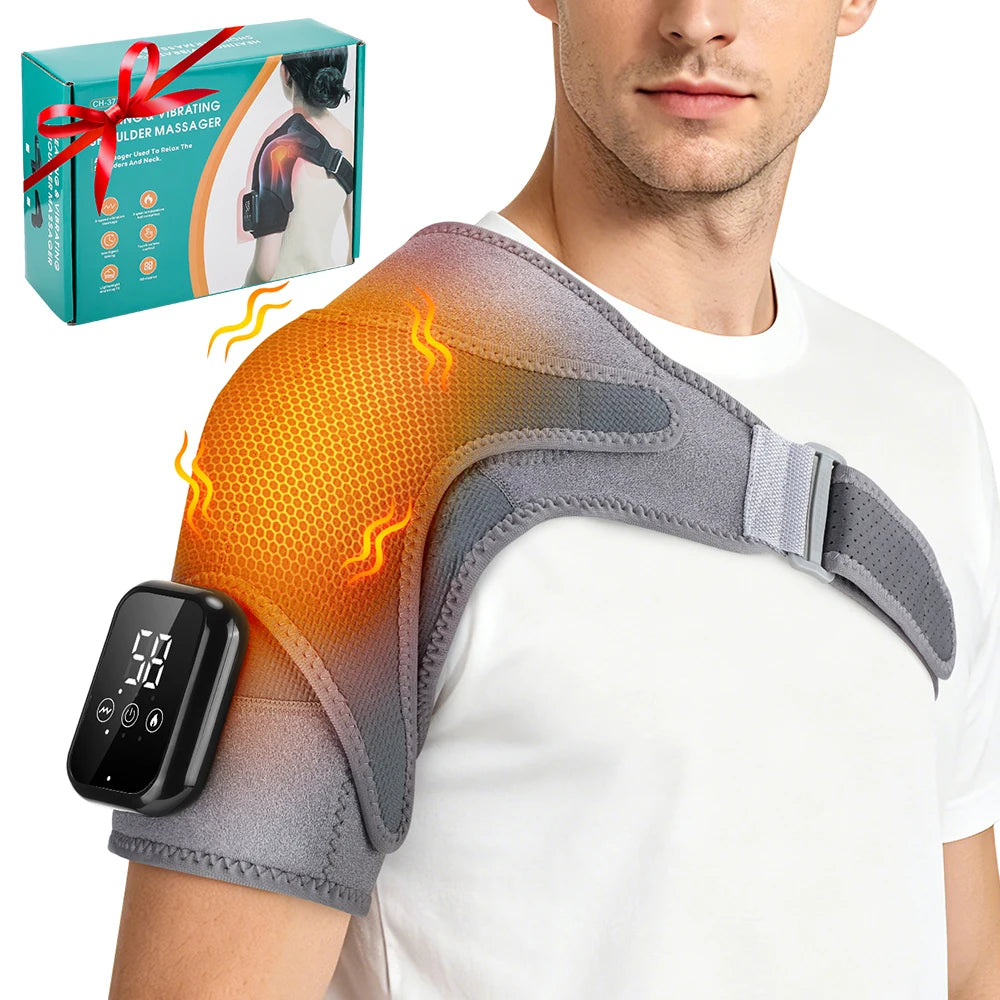 Pastsky Rechargeable Heated Shoulder Massager With Touchscreen And Timer