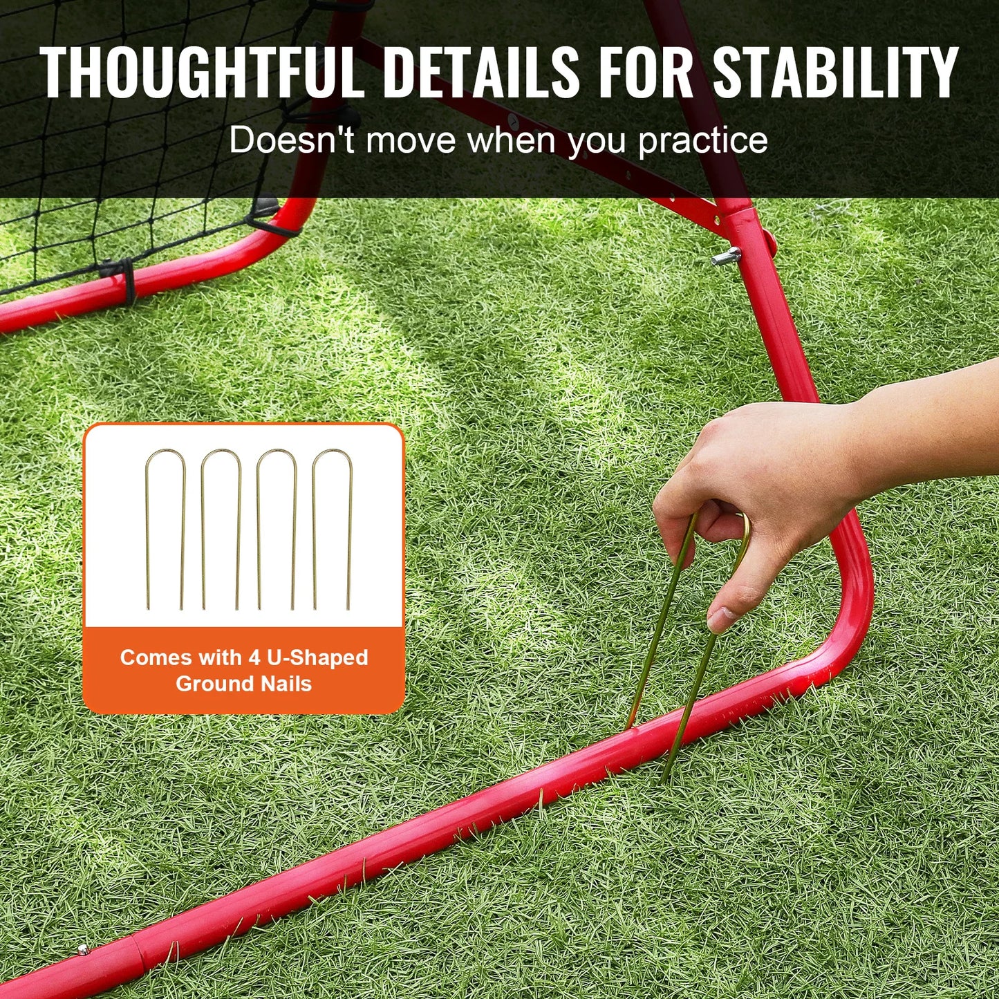 Soccer Rebounder Net Portable Training Equipment Adjustable Angles