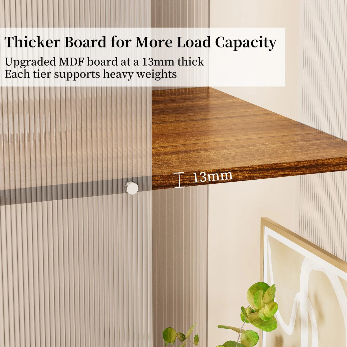 4-Tiered Storage Bookshelf Free Standing Acrylic Panels Storage Rack Shelving Unit on Wheels for Home Organization