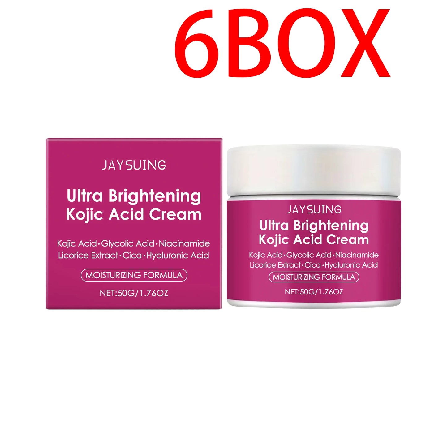 Jaysuing Kojic Acid Brightening Cream 50g Moisturizing Face Cream with Hyaluronic Acid Strengthen Skin Barrier Daily Moisturizer