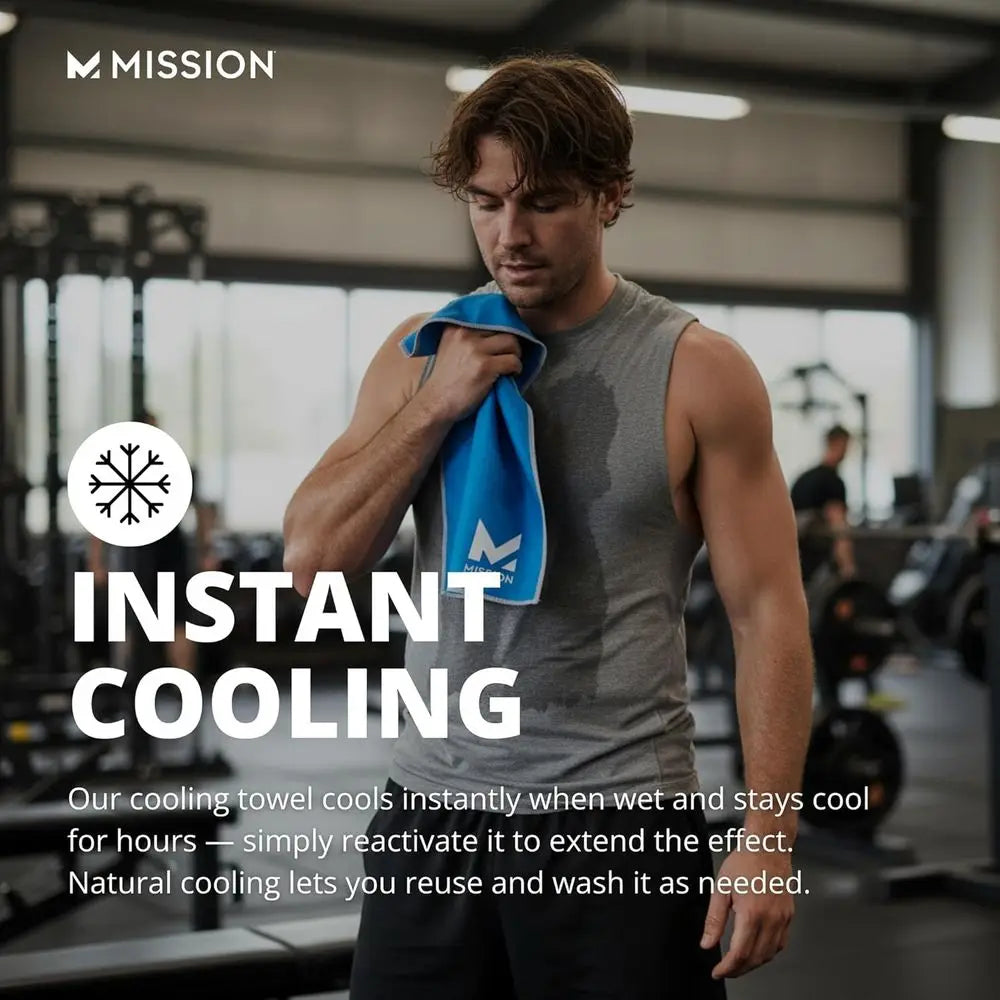 Long-Lasting Cooling Towel - Durable Microfiber - Provides Up to 2 Hours Cool - 50 UPF Sun Protection - Machine Washable