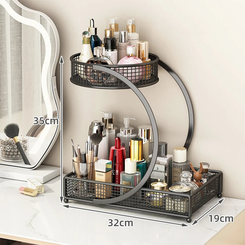 Multi Layer Desktop Makeup Storage Organizer For Skincare And Cosmetics