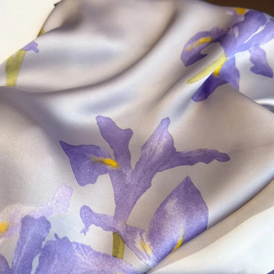 Women's Cotton Silk Satin Scarf Fashion Headband Hair Tie And Neckwear