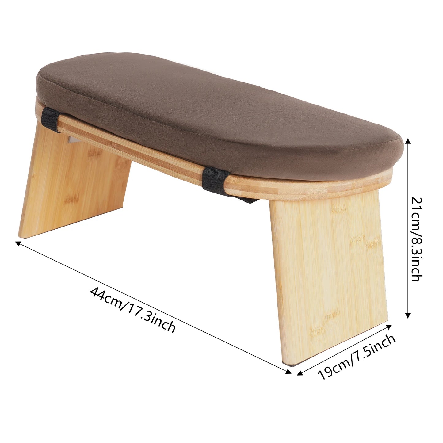 Bamboo Foldable Meditation Stool Freestanding Scratch Resistant
