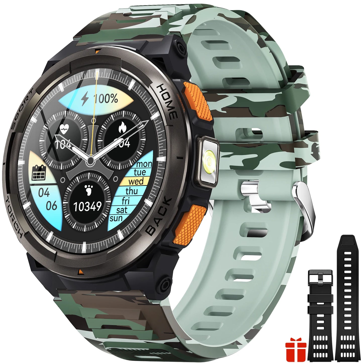EIGIIS KE5 Smart Watch 3ATM Waterproof Compass Altitude Barometer Flashlight