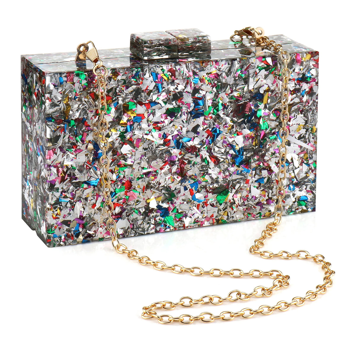Acrylic Luxury Wedding Chain Box Clutch Evening Bag