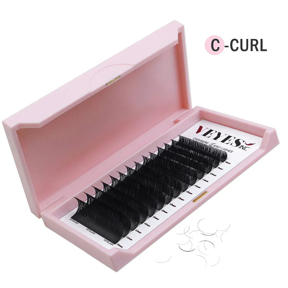 VEYESINC Cashmere Lashes Luxe Eyelash Extensions Veyelash Faux Mink Individual Volume Soft Natural for Makeup