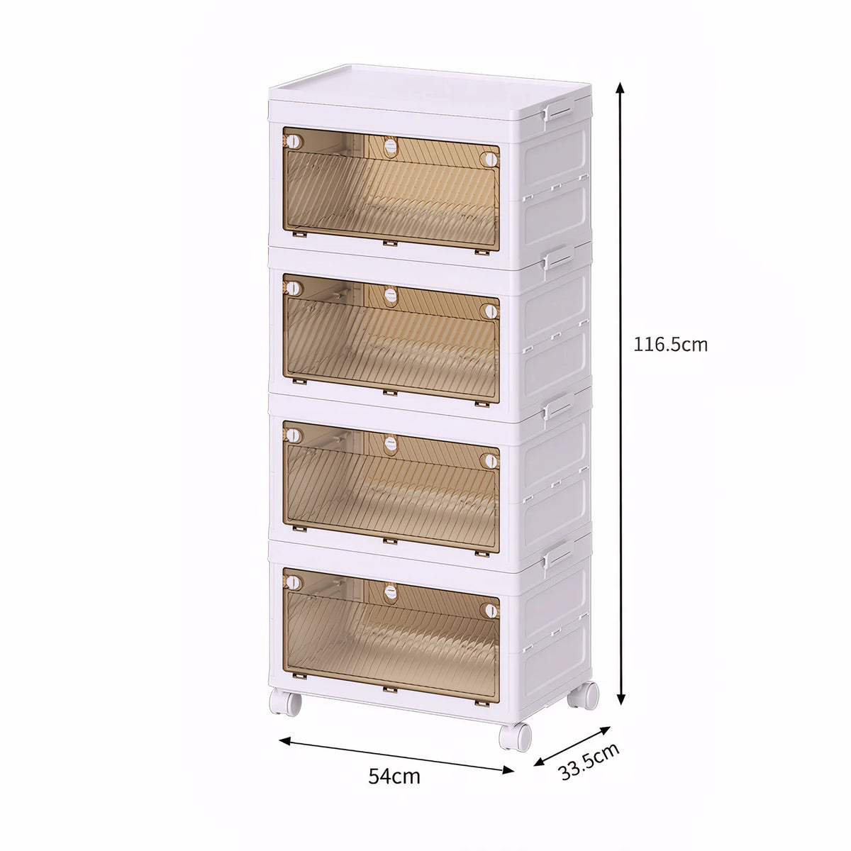 1/2/3/4/5 Layer Folding Storage Cabinet Storages Cabinet Waterproof Dustproof With Swivel Wheel Kitchen Bedroom Living Room