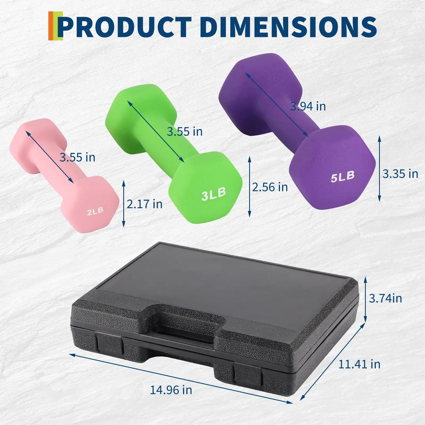 Neoprene Dumbbell Set for Home Gym 0-5 Kg Pair Kit