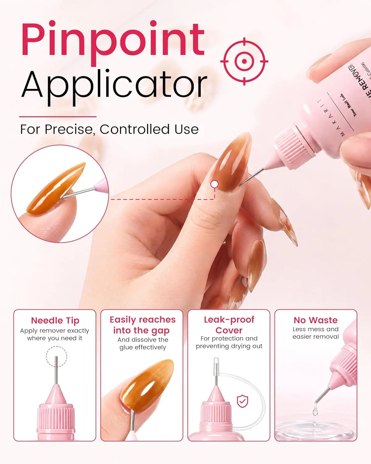 Makartt Jojoba Oil Nail Glue Remover Acetone Free 2 Pack
