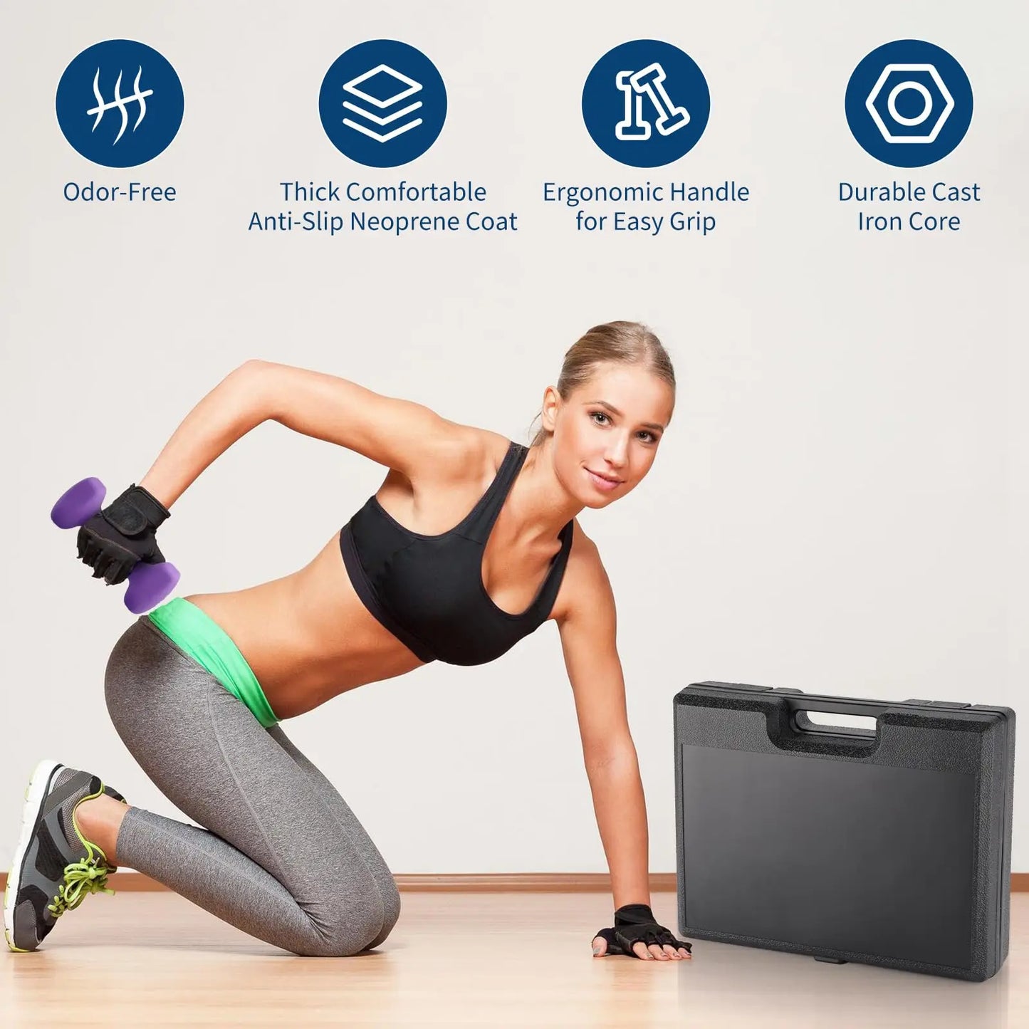 Neoprene Dumbbell Set for Home Gym 0-5 Kg Pair Kit