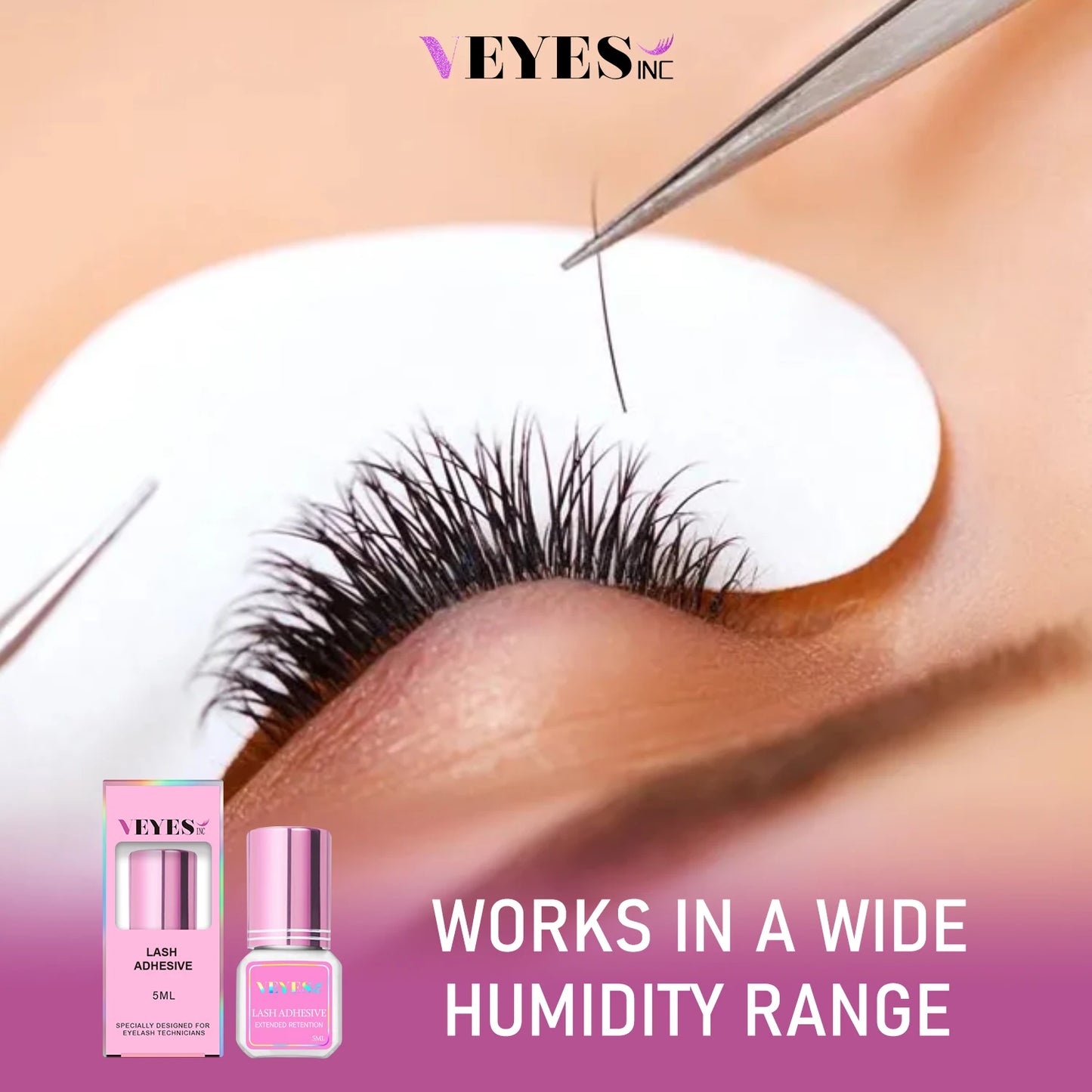 Veyes Inc Eyelash Extensions Sensitive Glue 5 Days Free Shipping from US Veyelash 3-4 Weeks Retention Volume Clear Lash Adhesive