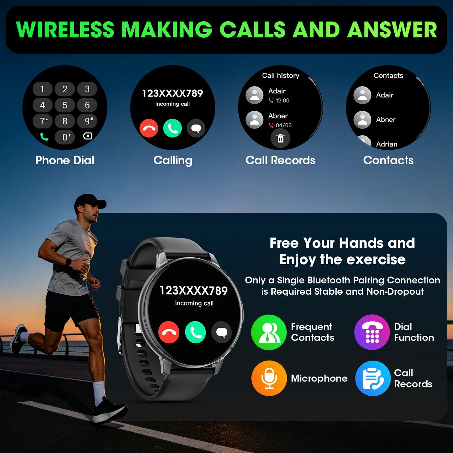 Smart Watch Bluetooth Call Full Touch Fitness Tracker Heart Rate