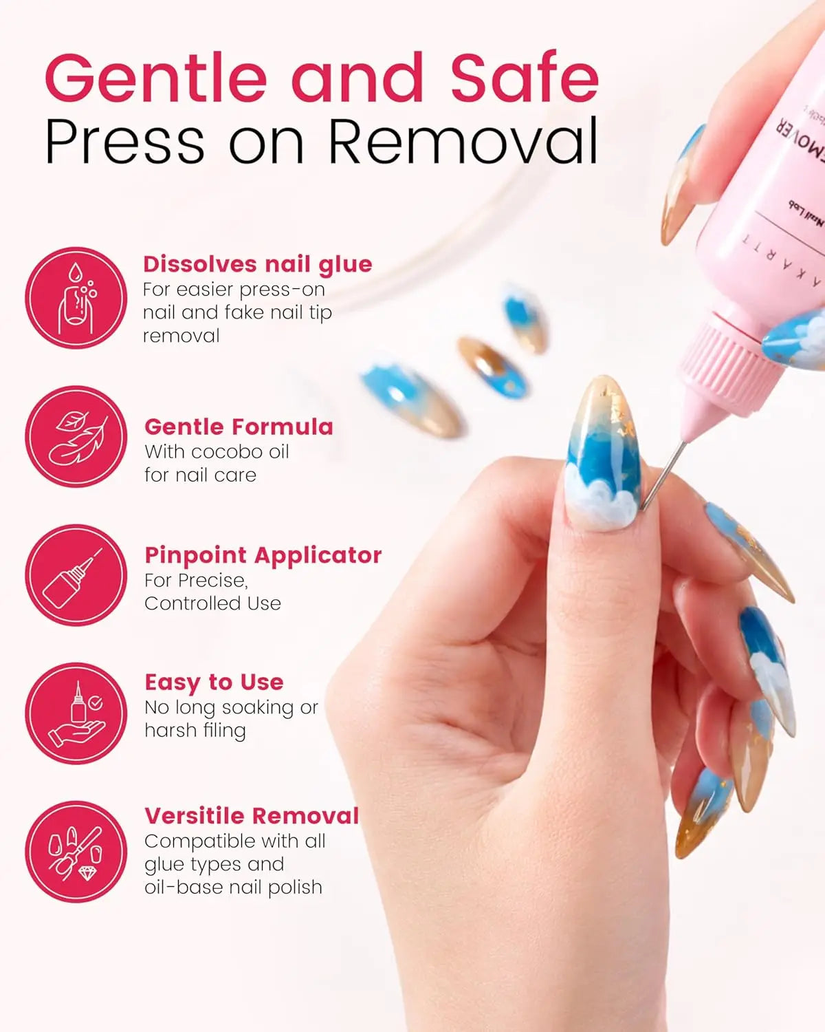 Makartt Jojoba Oil Nail Glue Remover Acetone Free 2 Pack