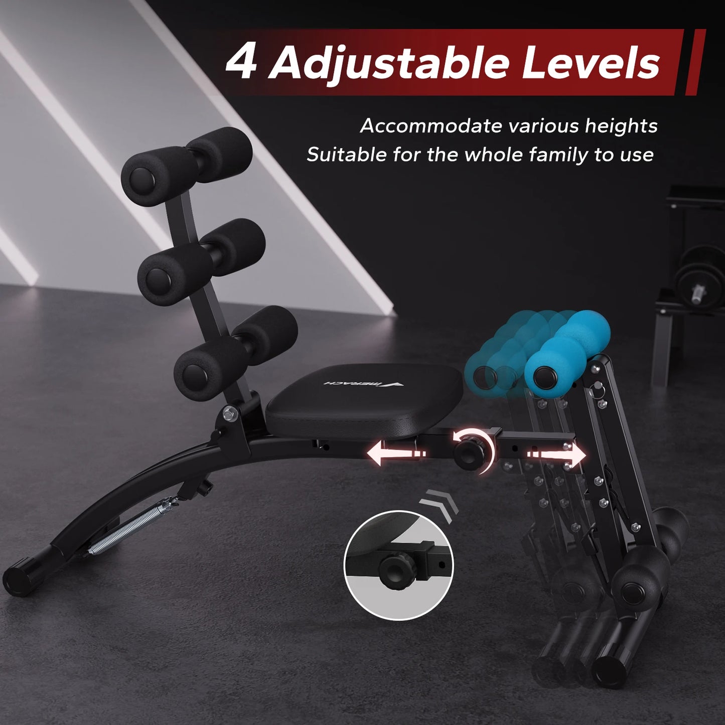 MERACH Ab Machine Multi Functional Adjustable Sit Up Bench Gym