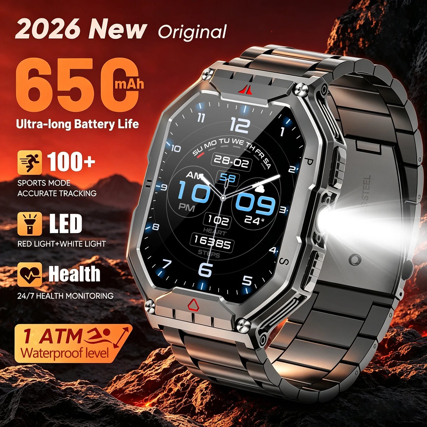 AMOLED Smart Watch With Bluetooth Calls GPS Heart Rate Monitor