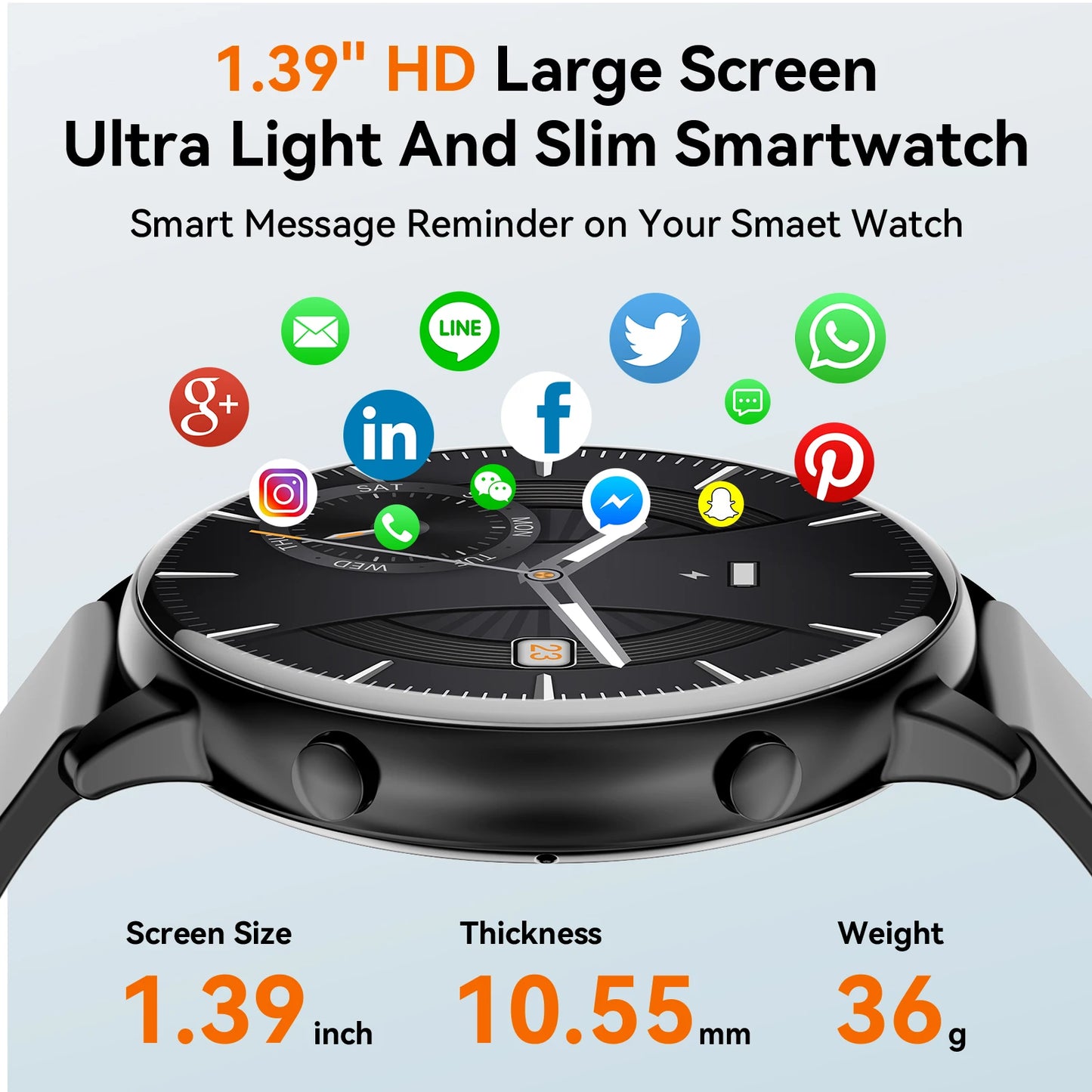 Smart Watch Bluetooth Calling BLE 5.2 IP67 Waterproof Heart Rate Fitness Tracker