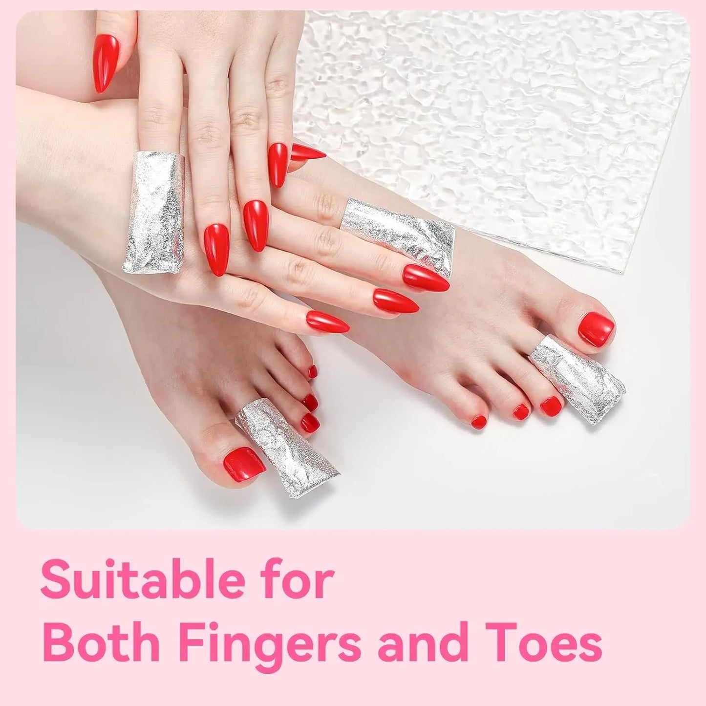 Nail Foil Wraps With Pre-Attached Pads For Gel Polish Removal