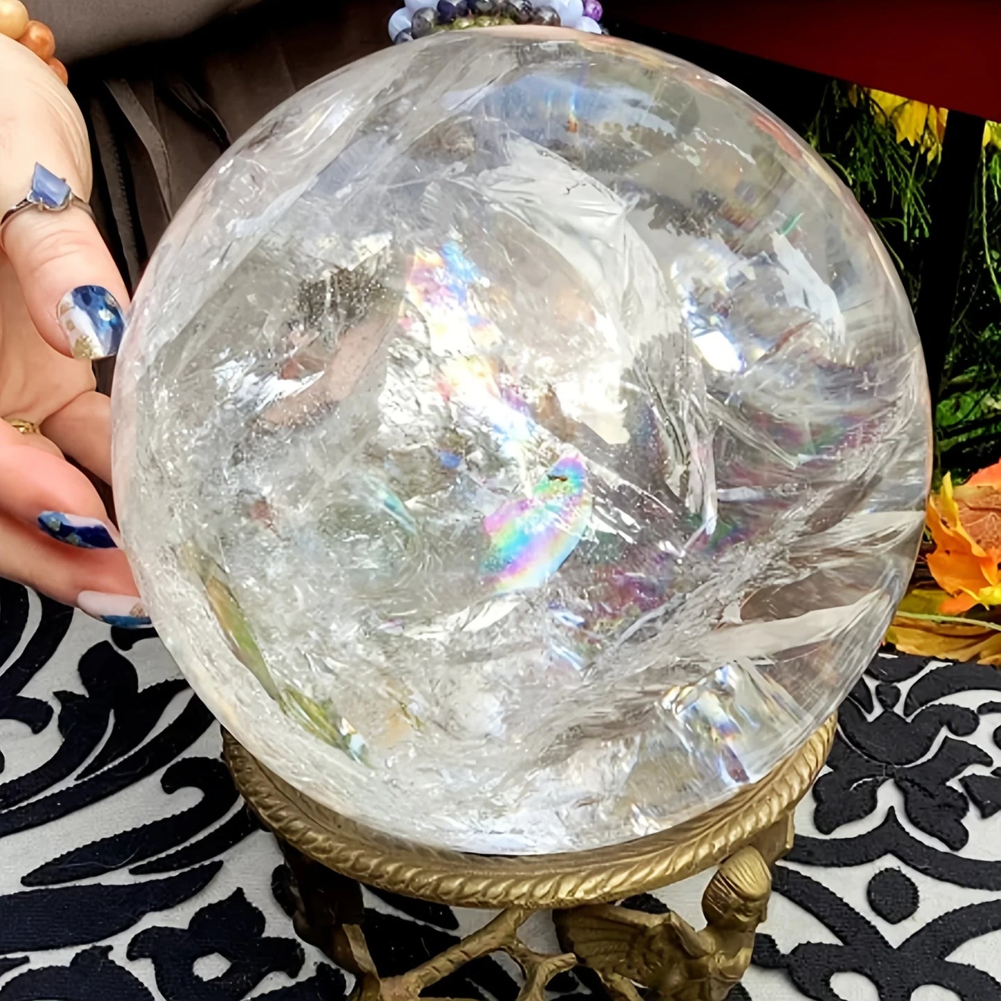 CrystalHola Clear Quartz Crystal Sphere Polished Home Decor Gift