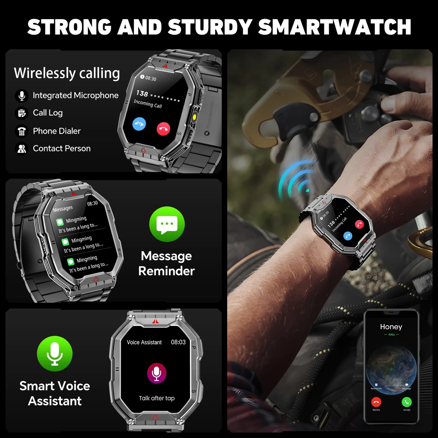 AMOLED Smartwatch With GPS Heart Rate And Oxygen Monitor