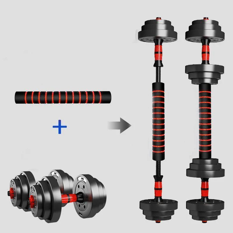 Adjustable Dumbbell To Barbell Set With Anti Slip Grip For Home Gym