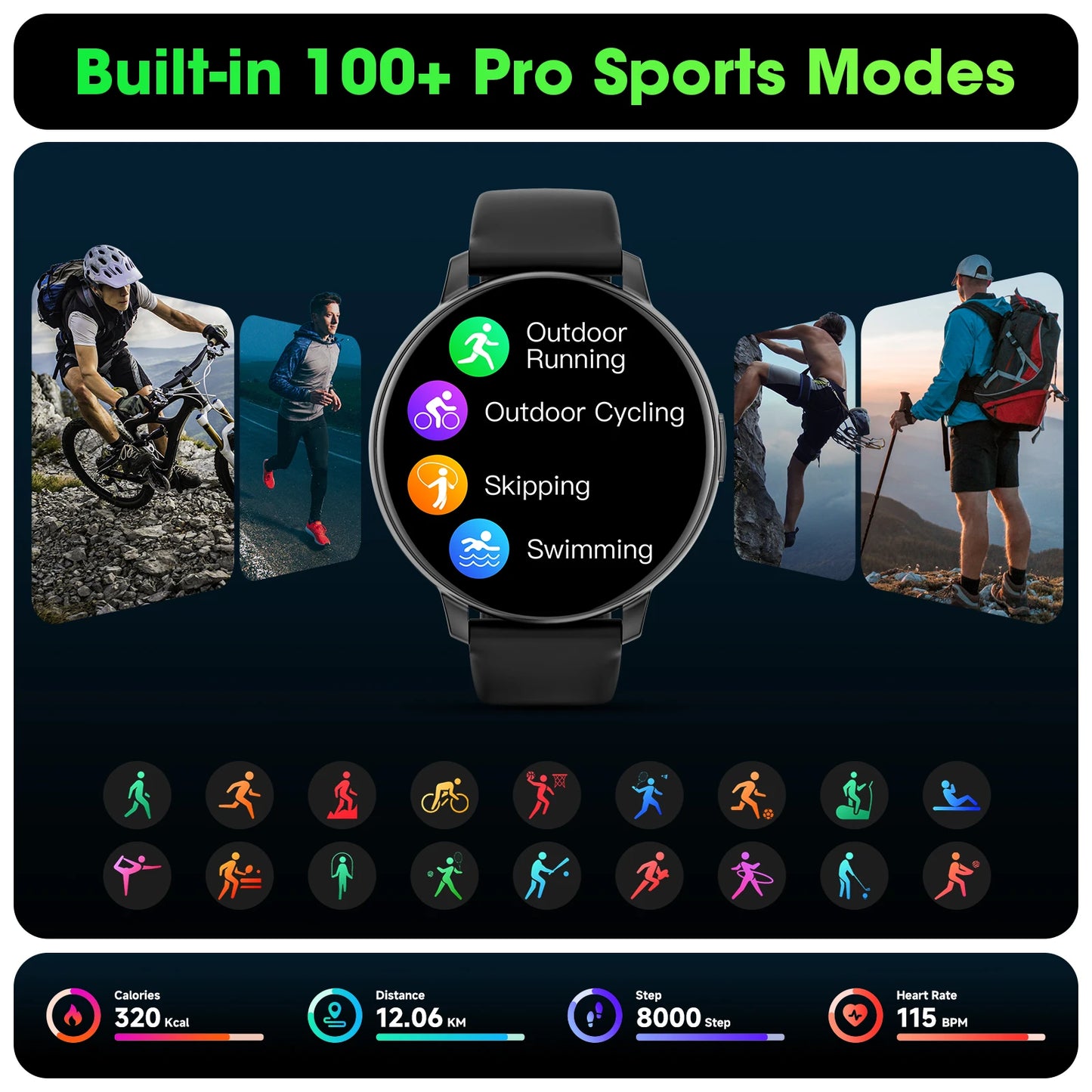 Smart Watch Bluetooth Call Full Touch Fitness Tracker Heart Rate
