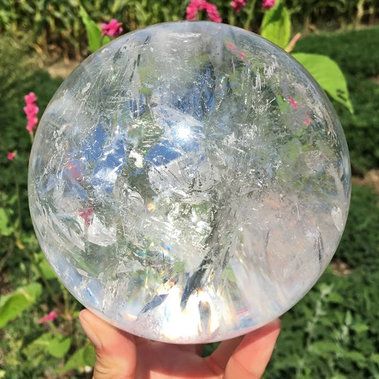 CrystalHola Clear Quartz Crystal Sphere Polished Home Decor Gift
