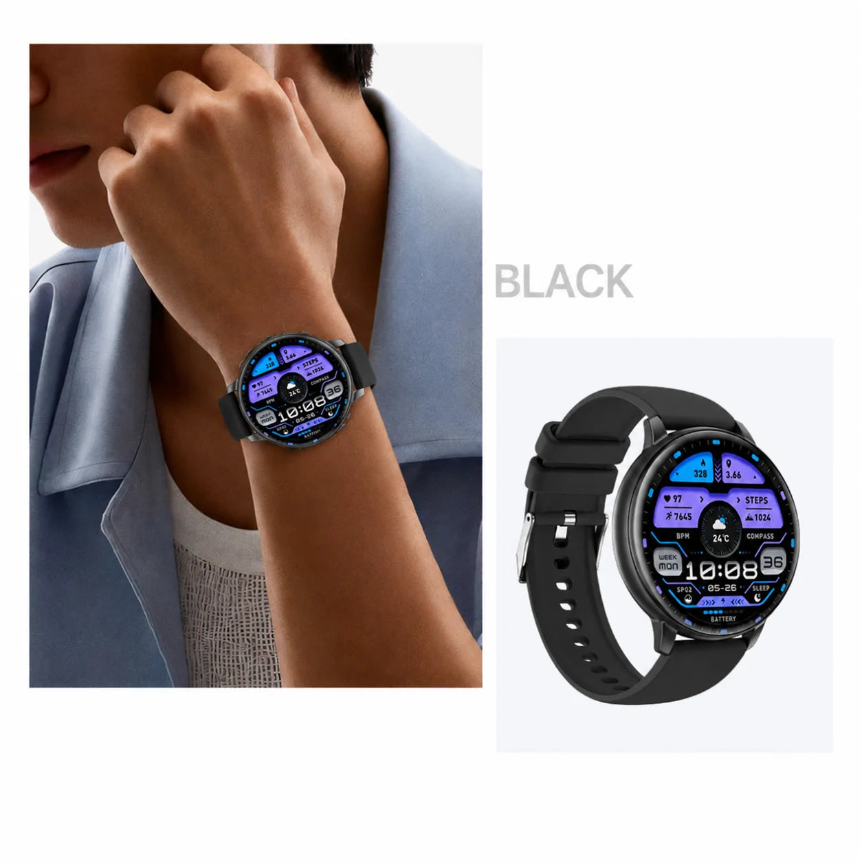 Smart Watch Bluetooth Call Full Touch Fitness Tracker Heart Rate