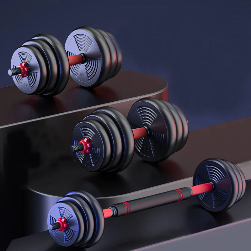 Adjustable Dumbbell To Barbell Set With Anti Slip Grip For Home Gym