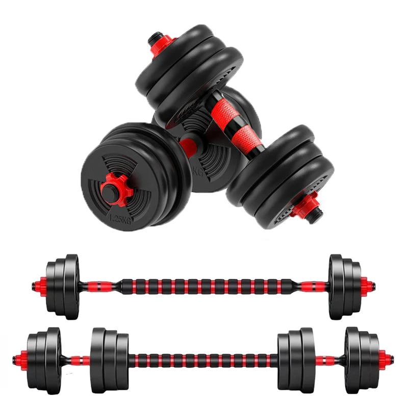 Adjustable Dumbbell To Barbell Set With Anti Slip Grip For Home Gym