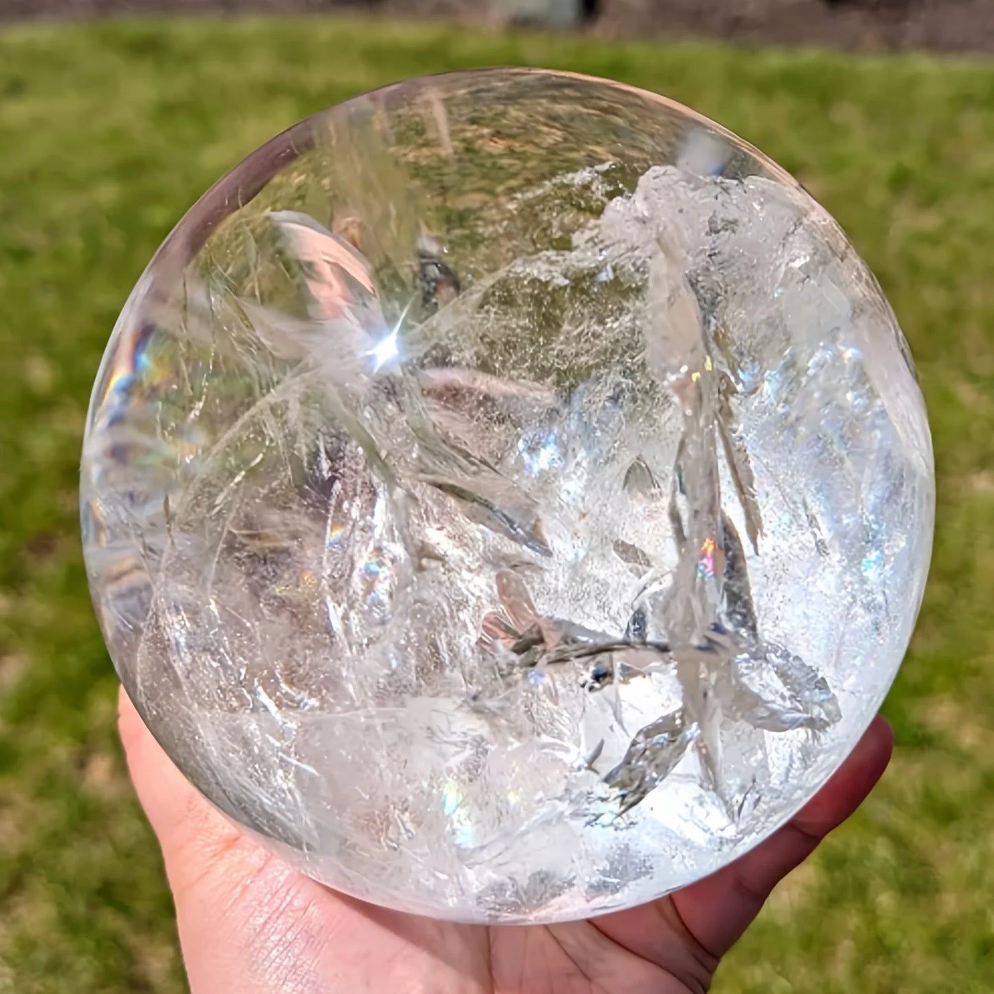 CrystalHola Clear Quartz Crystal Sphere Polished Home Decor Gift