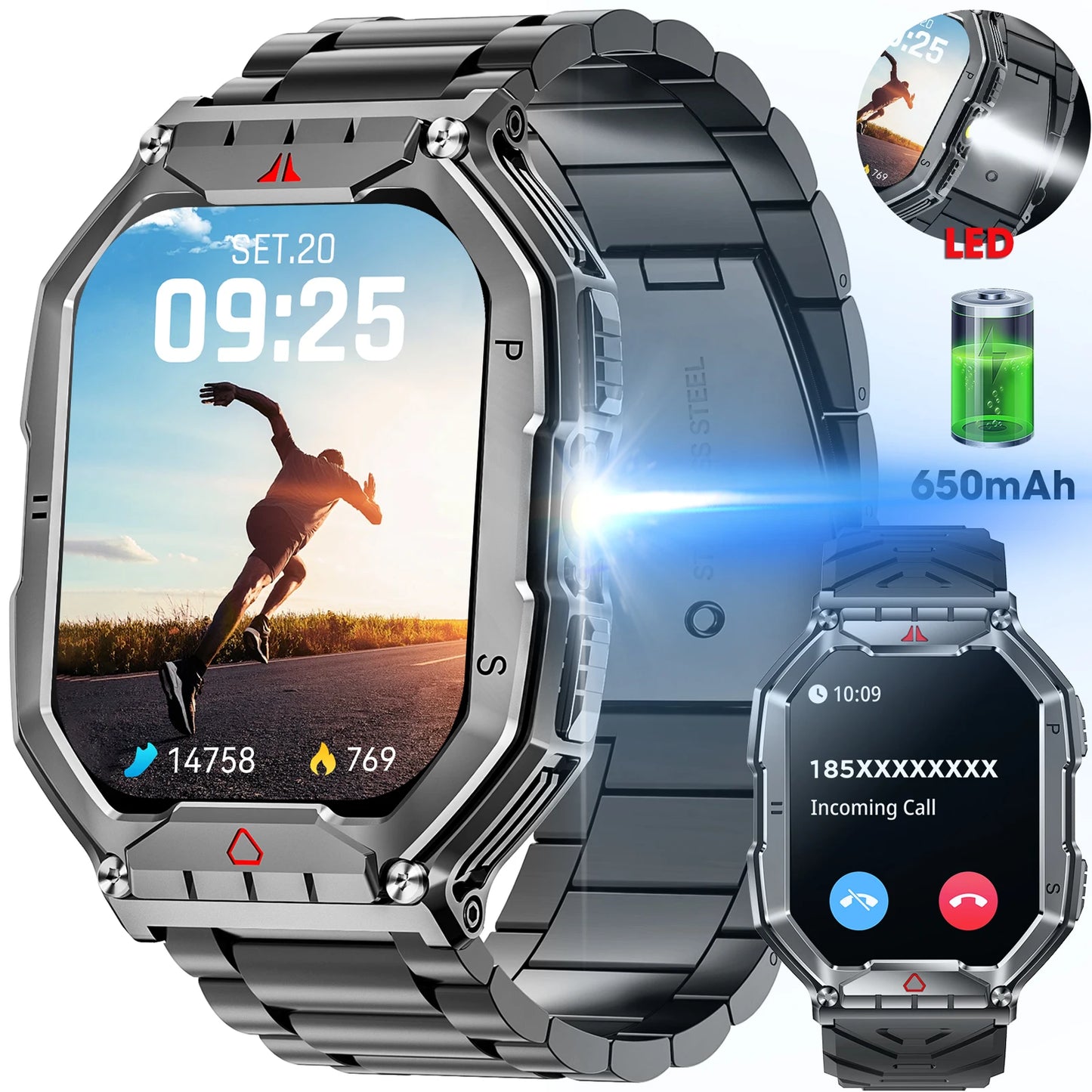 AMOLED Smart Watch With Bluetooth Calls GPS Heart Rate Monitor