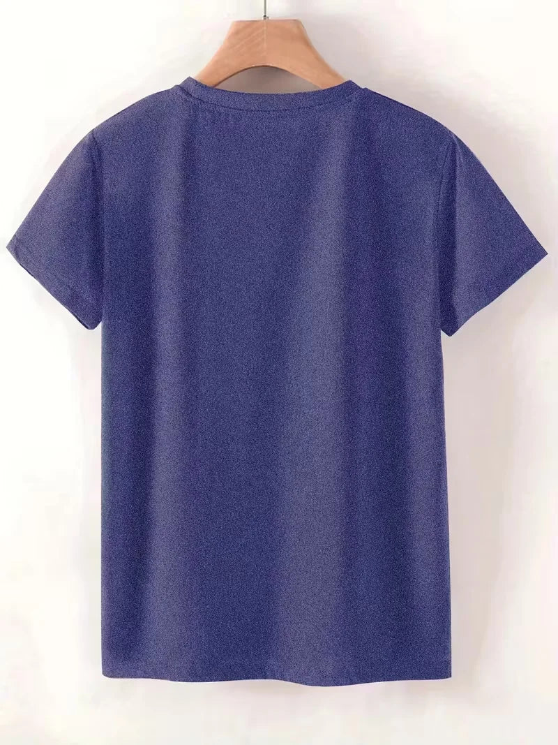 Plus Size Women's Short Sleeve Cotton Blend T Shirt