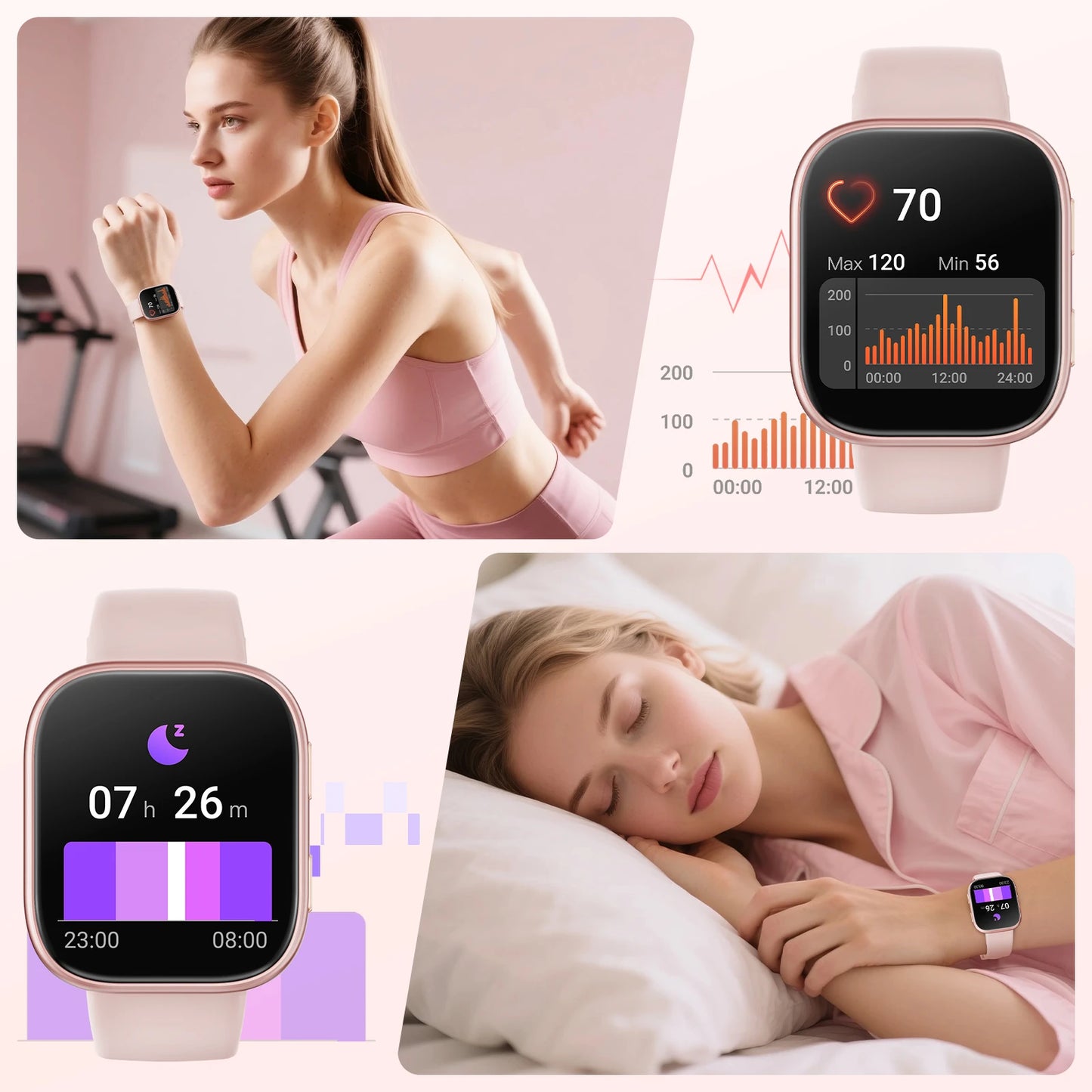 Smartwatch for Android iOS With Heart Rate Monitor Waterproof Bluetooth