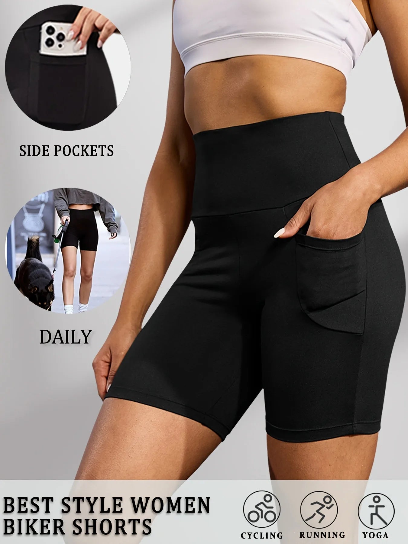 Anhui Craft Of Weaving Women's High Waist Shorts With Pockets