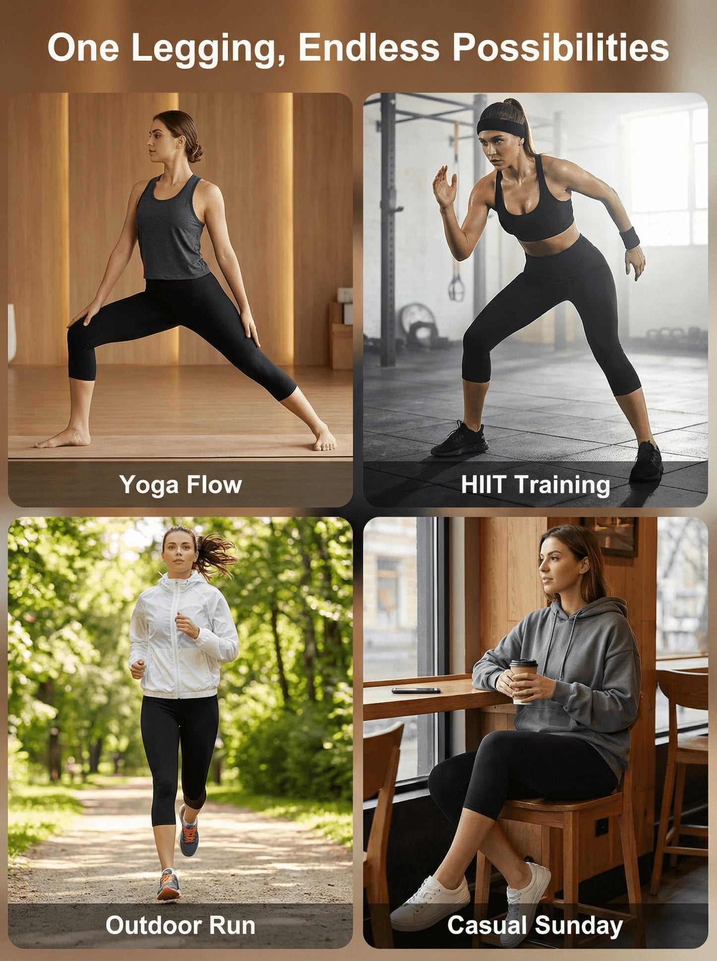 Women High Waist Capri Leggings Multicolor Yoga Fitness Pants