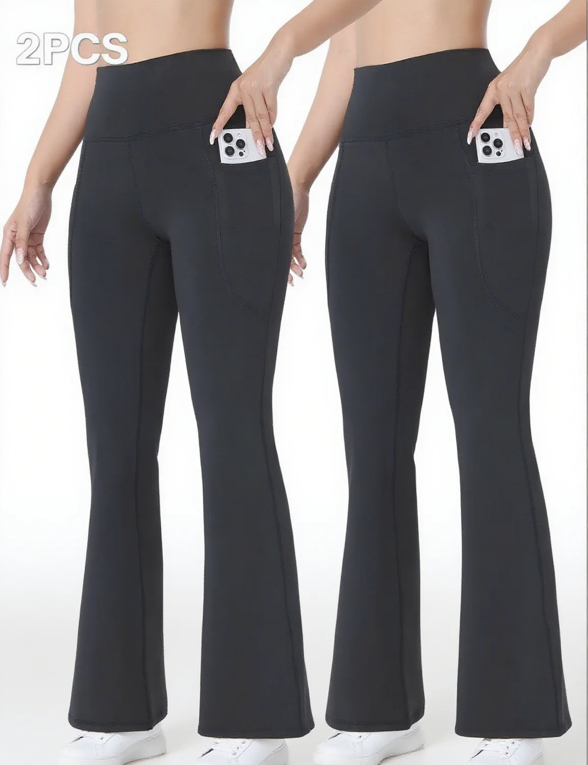 Women's Wide Leg Yoga Pants Elastic Waist Polyester Fitness Pants