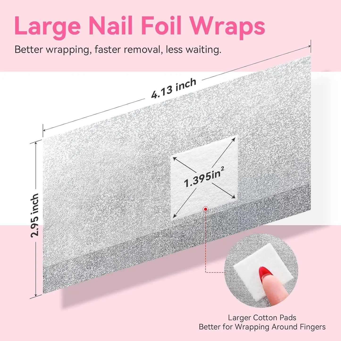 Nail Foil Wraps With Pre-Attached Pads For Gel Polish Removal