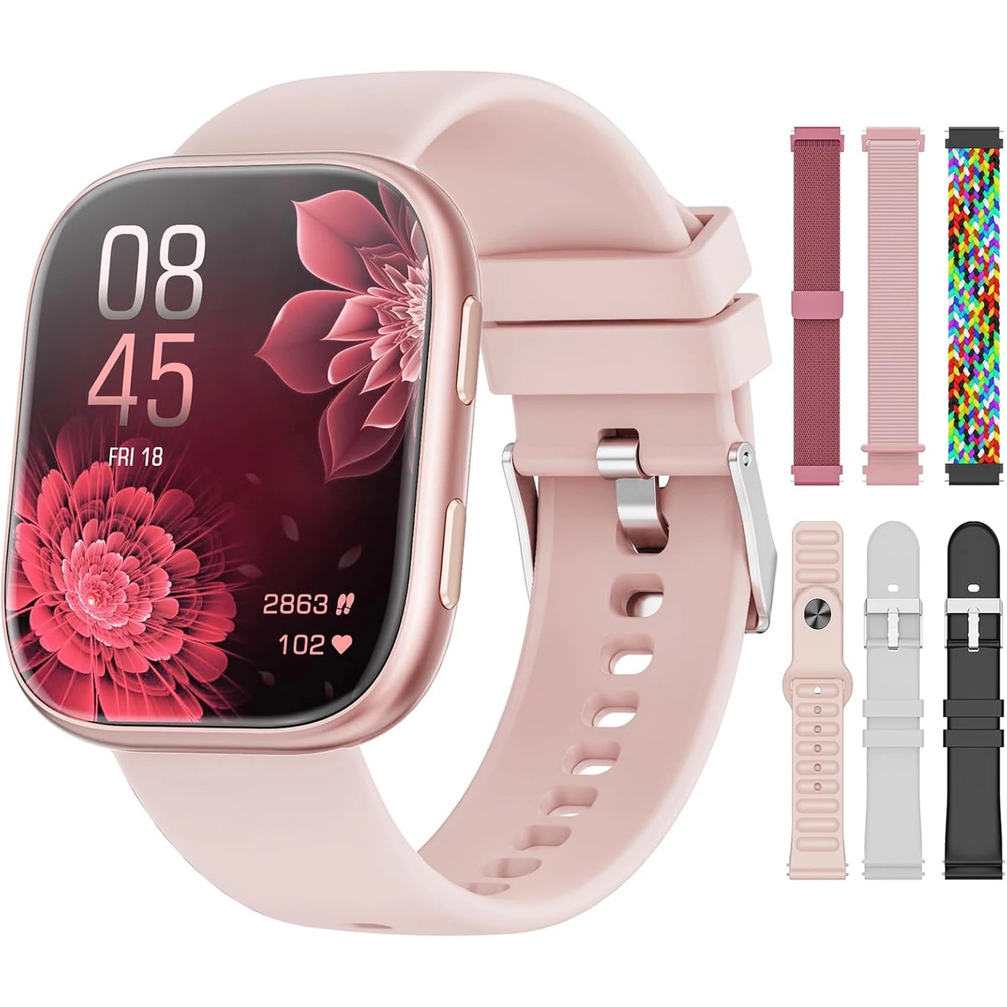 Ladies Smart Watch HD Touch Screen Heart Rate Fitness Tracker