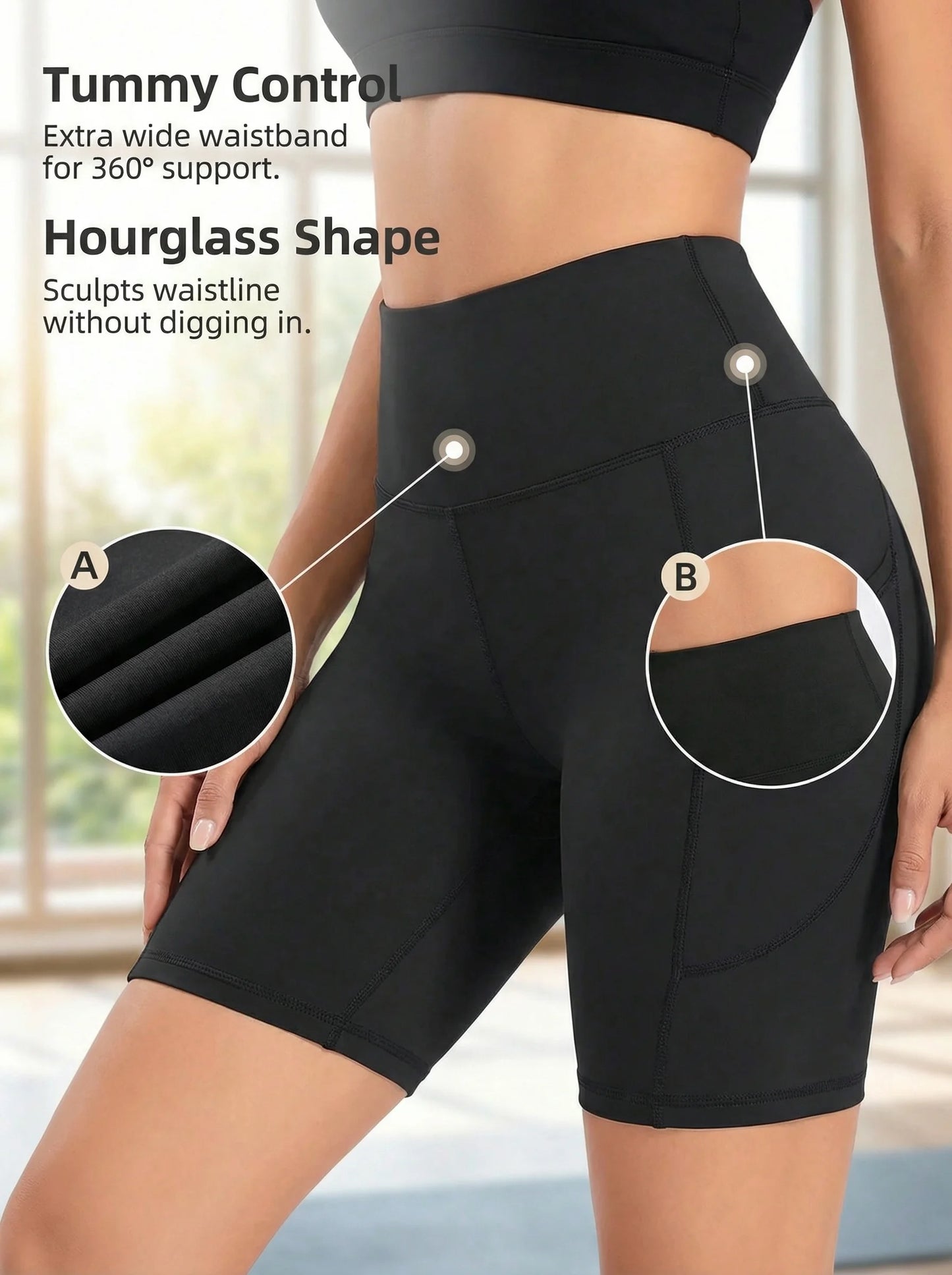 Anhui Craft Of Weaving Women's High Waist Shorts With Pockets