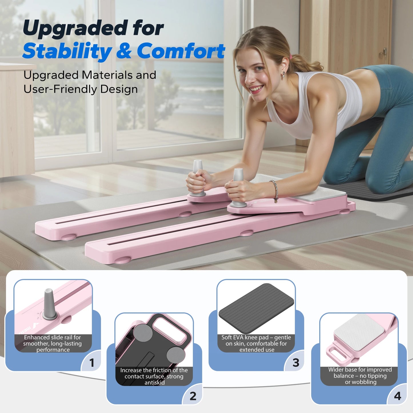 Merach Pilates Board Multifunctional Ab Trainer With Detachable Design