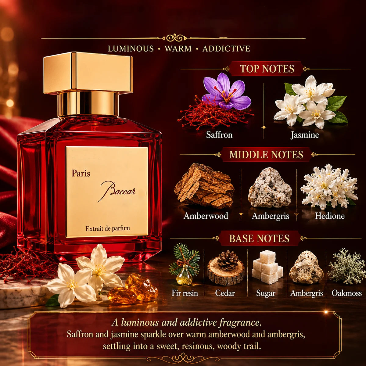 CBXESN Luxury Amber Saffron Woody Unisex Fragrance