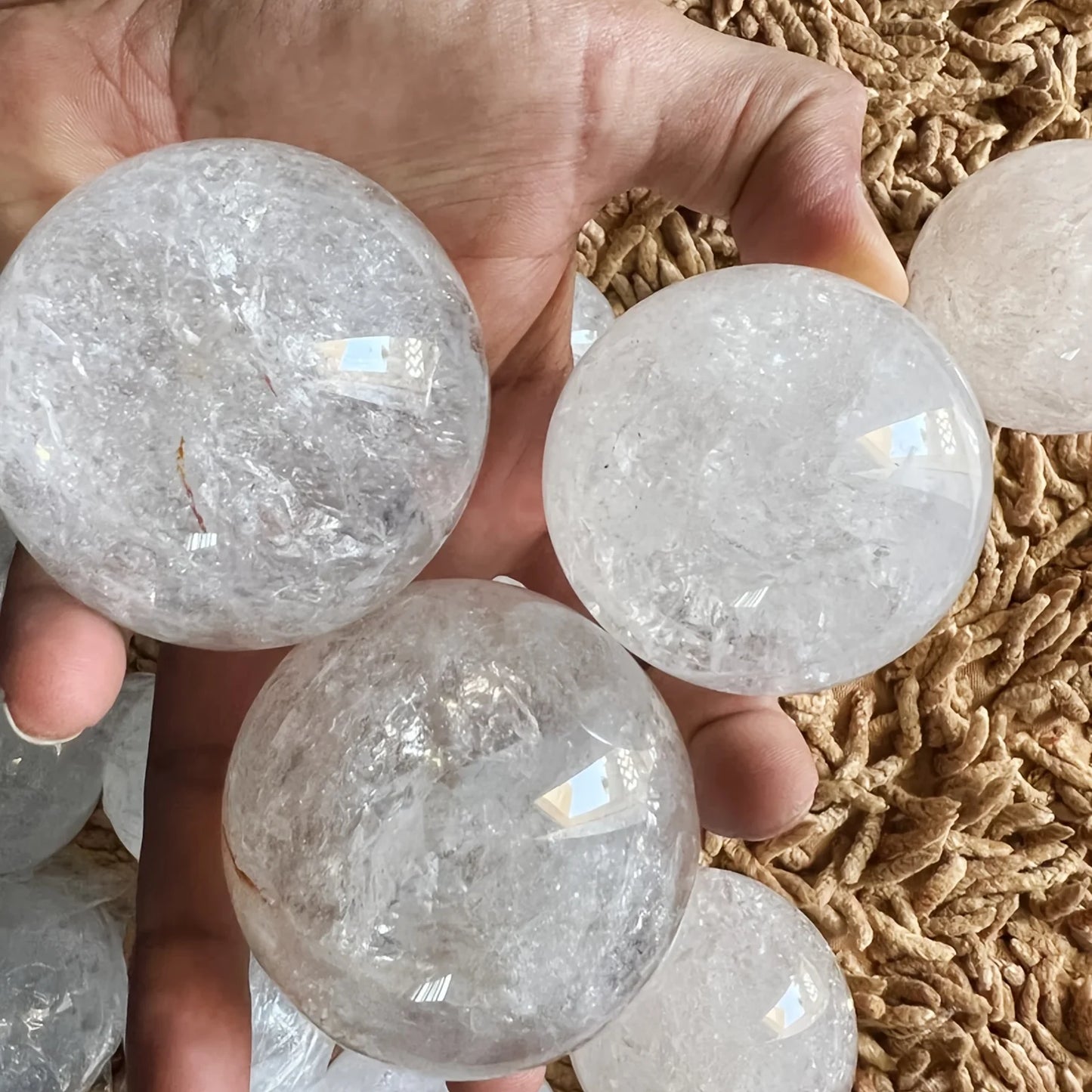 CrystalHola Clear Quartz Crystal Sphere Polished Home Decor Gift