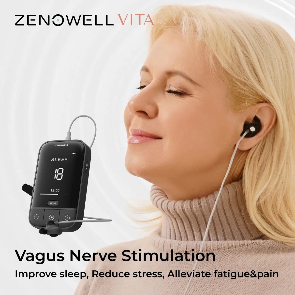 ZenoWell Vita Vagus Nerve Stimulator for Deep Sleep and Calm